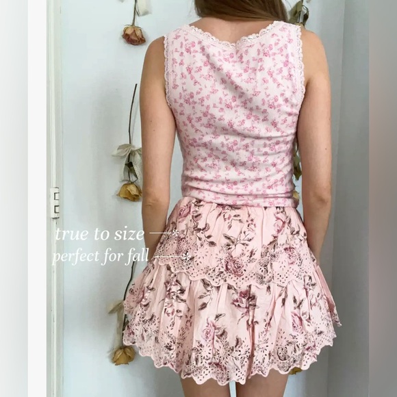 Loveshackfancy x gap floral flippy skirt - Picture 2 of 4